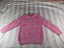 Zara Pink  White Marbled Twisted Yarn Chunky Knit Girls Sweater Size 8 CM 128