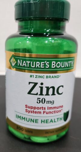 NATURE'S BOUNTY ZINC 50MG, 200 tablets EXP 2026