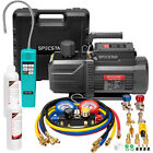 9.6Cfm 1 Hp 2 Stage Hvac Vacuum Pump & 4 Way Ac Manifold Gauge Set Kit 5ft Hoses