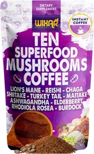 WIXAR Superfood Mushroom Coffee - Instant Coffee Powder, Ten Superfood Extracts 