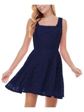 CITY STUDIO Womens Mini Dress Navy Sleeveless Fitted Lined Juniors 5