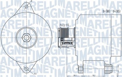 MAGNETI MARELLI Lichtmaschine OPEL 2,0 13156054 6204195 6204246 93180419
