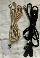 2-PK BLK  GLD Smart Phone Lanyard Crossbody Neck Strap. Durable/Adjustable