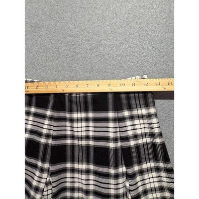 Almost Famous Black White Plaid Mini Skirt Small Pleated Academic Grunge Style