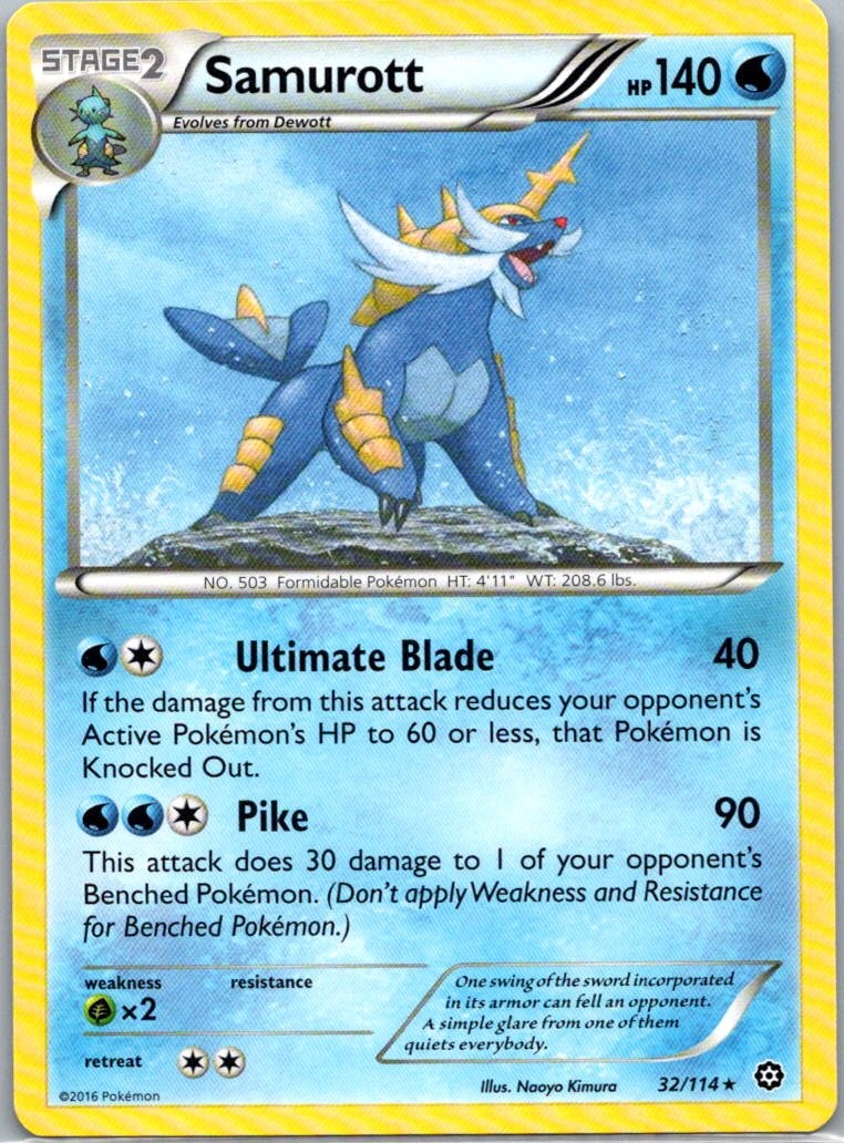 Pokemon TCG Samurott 32/114 Steam Siege NM