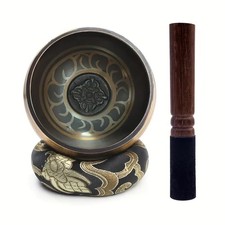 3.15" Tibetan Singing Bowl Handmade Meditation Sound Healing Kit Striker Cushion
