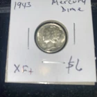 1943 Mercury Dime XF+. $6