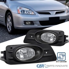 Fog Lights Fits 2006-2007 Honda Accord 4Dr Sedan Clear Bumper Lamp+Switch+Wiring