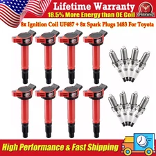 UF487 High Performance Ignition Coil & Iridium Spark Plug For Toyota Tundra V8