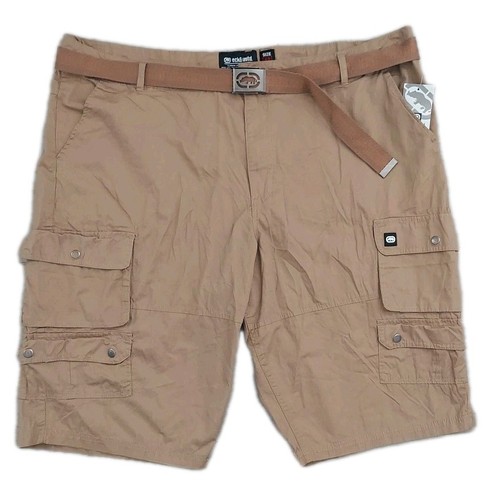 Ecko Unltd. Men's Cargo Khaki Lightweight 100% Cotton Belted Shorts Size 48 NWT