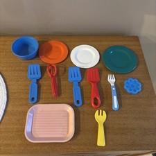 Vintage Fisher Price Fun with Food Kitchen Center Accessories LOT Of 12 Pieces