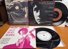 Lot of 3- T Rex / Marc Bolan 7 UK 45s w/ Pict...