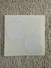 Apple Logo Sticker Decal, White - Genuine OEM - Includes 2 Stickers