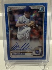 2020 Bowman Chrome Christian Chamberlain Blue Refractor Autograph /150