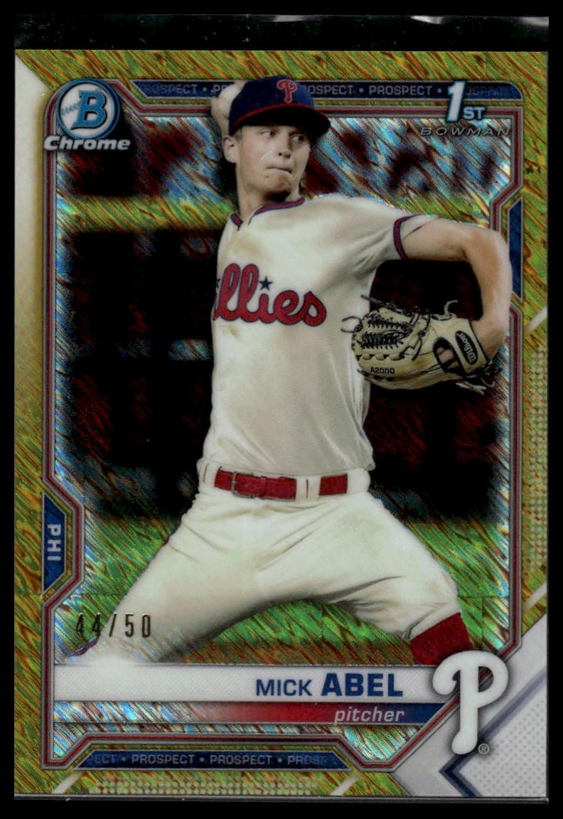 2021 Bowman #BCP-42 Mick Abel Chrome Prospects Gold Shimmer Refractor #/50