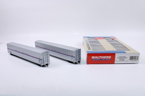Walthers 932-26222 HO 75' Auto Tren Auto Transportador Paquete de 2 Amtrak Fase 4 | Condition: Used