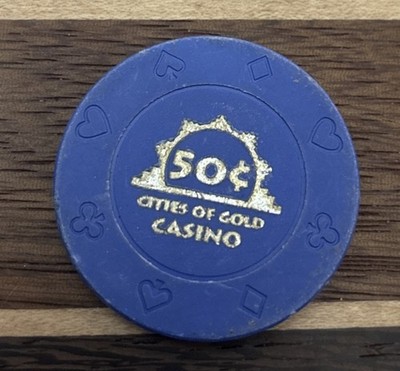 Cities of Gold Hotel Casino $.50 Gaming Poker Chip ~ Sante Fe, New Mexico