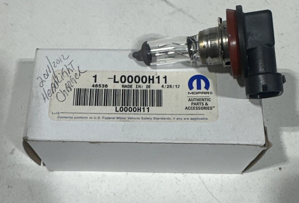 Подлинная лампа фары Mopar L0000H11 ДЛЯ ЗАРЯДНОГО УСТРОЙСТВА DODGE OEM ОРИГИНАЛЬНАЯ ДЕТАЛЬ MOPAR - Изображение 4 из 4