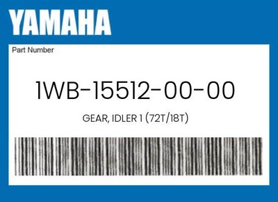 Yamaha Genuine Gear, Idler 1 (72T/18T) - 1Wb-15512-00-00