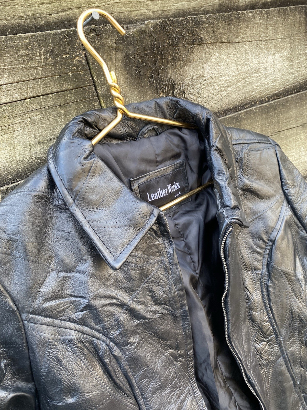 Leather Works Genuine Jacket Patchwork Motorcycle… - image 5