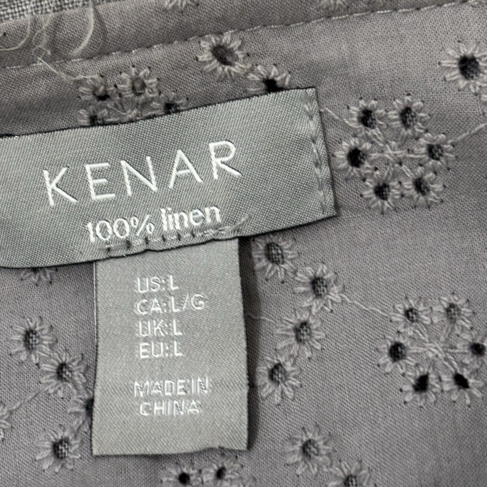 Kenar Linen Gray Utility Jacket Drawstring Waist … - image 5