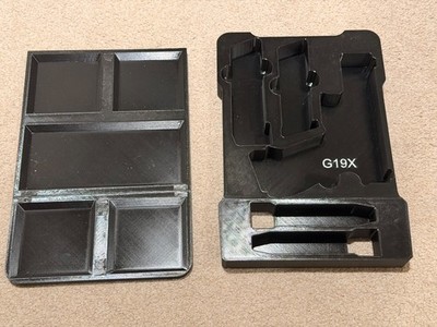 Glock 19X Insert for Milwaukee Packout   Holds 2 Mags + Lid Cover