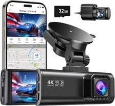 REDTIGER Dash Cam Front Rear, 4K/2.5K Full HD Dash Camera for Cars, Included 32G
