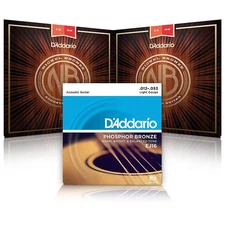D'Addario NB1253 Nickel Bronze Light Strings 2-Pack w/ EJ16 Light Single-Pack