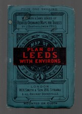 W.H.SMITH BY BARTHOLOMEW, MAP & PLAN OF LEEDS. c 1908 VG