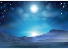 5.9X 3.6Ft Nativity Scene Backdrop Christmas Star Of Bethlehem Over Desert