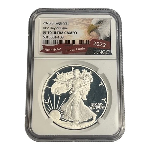 2023 S NGC PF 70 Ultra Cameo 1 oz  American Silver Eagle Proof FDOI 14A