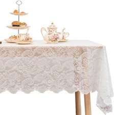 Lace Tablecloth 60 X 84 Inches Rectangle Phoenix 84" x 60" Rectangular White
