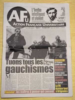 Französische Universitätsaktion (AFU) Nr. 1, 15. Oktober 2013 Royalistische Zeitung Schwarze Lilie