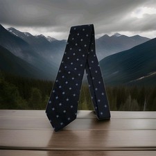 Calvin Klein CK Mens Black Tie Micro Square Pattern Silk Necktie Classic Checker