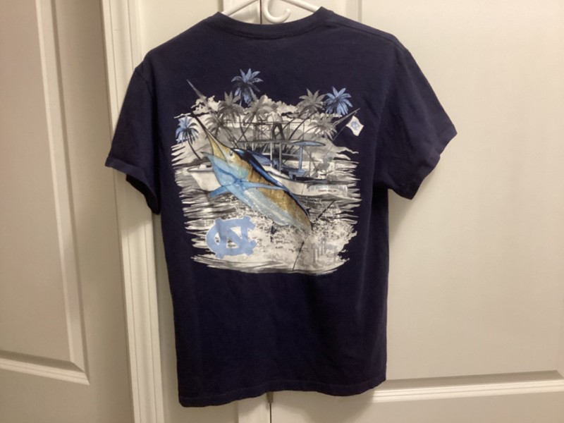 GUY HARVEY UNC-CHAPEL HILL SS PULLOVER SHIRT, COLOR BLACK, MED