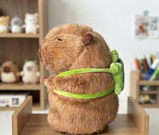 Capybara Plush Stuffed Animal Toy with Turtle Backpack Soft Doll Cute Gift