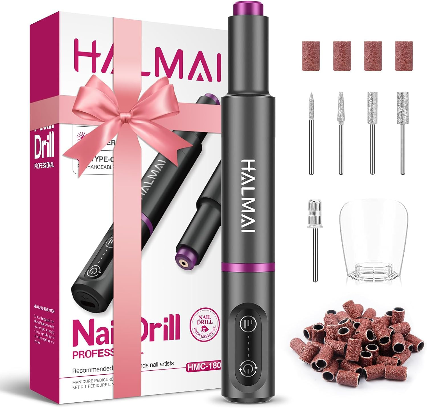 Trapano Elettrico per Unghie Portatile - Kit Manicure Gel e Acrilico