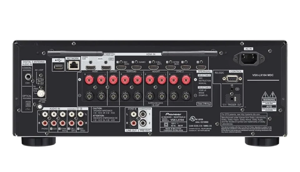 Pioneer Elite VSX-LX 104 7.1 Ch AV Receiver Bluetooth 4K Dolby Atmos DTSX MINT - Image 4 of 4