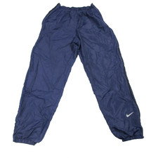Vintage Nike Track Pants Mens Medium Blue Tear Away Full Zip Windbreaker 24x30