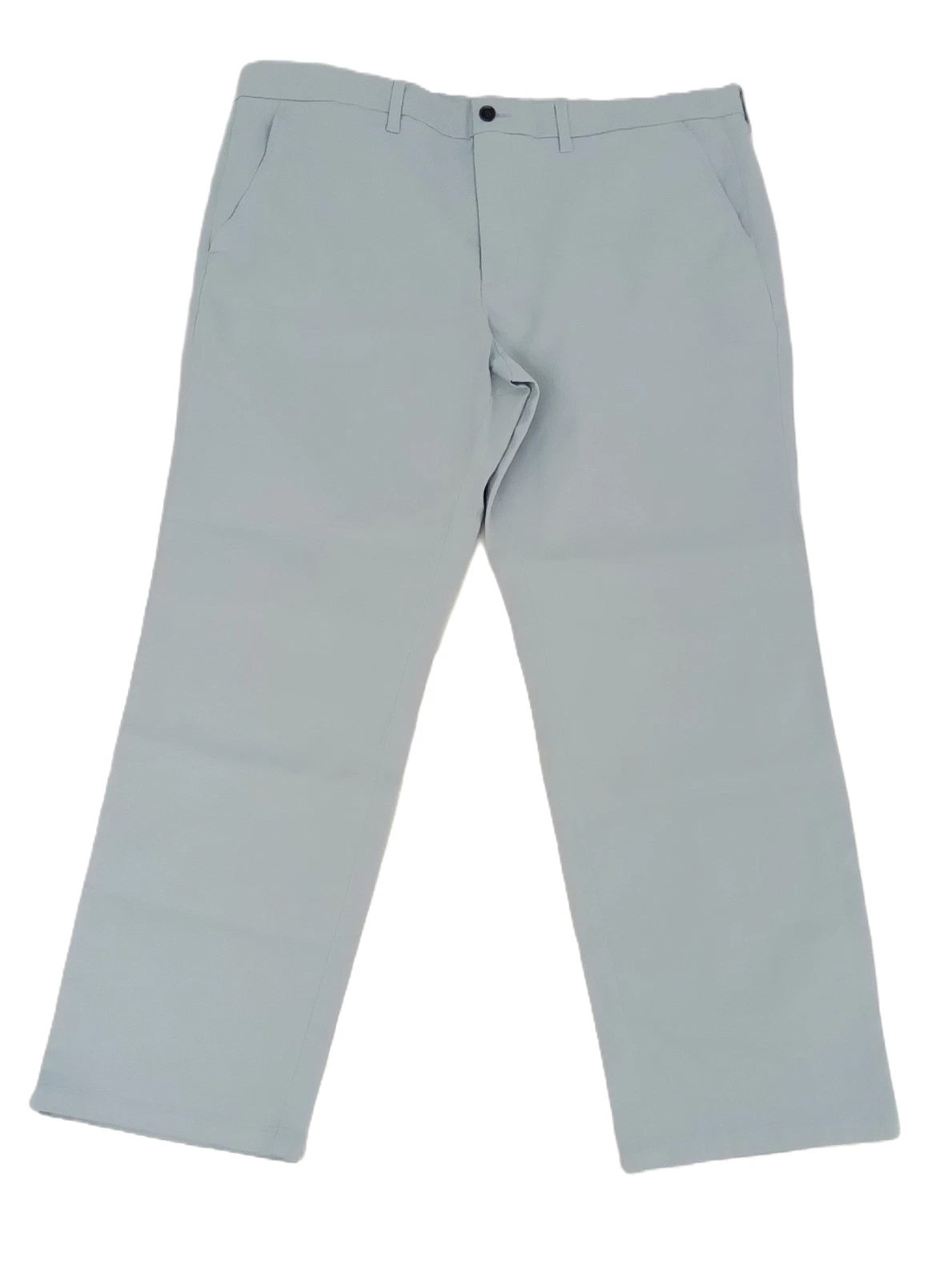 M&S Men's Trousers Pale Blue Chinos Cotton Rich Button & Zip Slash Pocket New