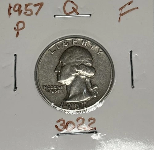1957-P Fine Washington Quarter, Item 3022