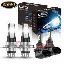 For Honda Civic 1992-2003 4x 6000k H49145 Led Headlight Fog Light Bulbs Kit