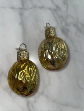 Merck Family Old World Christmas Ornament Walnut Lot 2