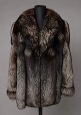 Genuine Silver Fox Fur Coat Vintage Old Hollywood Glam Stroller Coat