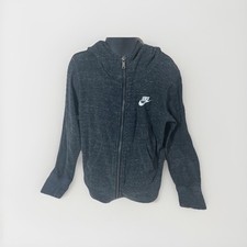 Nike Girls Hoodie Sweatshirt Size Medium Long Sleeve Gray Full Zip Casual Top M