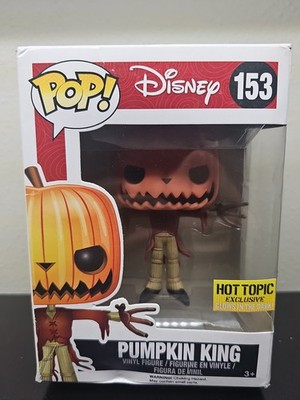 Funko Pop! Disney, PUMPKIN KING #153 Hot Topic Exclusive GITD w/Protector GLOW!