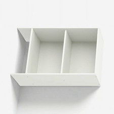 White Freestanding Open Face Bookcase, 2 Shelves, Solid Rectangle for Books