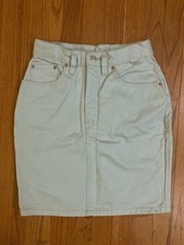 Vintage ESPRIT 80s 90s Mint Green Denim Mini Skirt Sz 25/XS/2