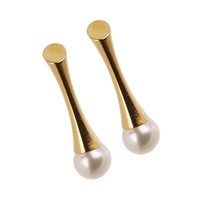 Ernstes Design Ohrringe Perle E150 Edelstahl Vergoldet Stecker Ohrstecker