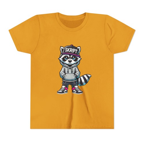 Cool Raccoon Youth Tee, Kid's Graphic Shirt, Streetwear Style, Perfect for Kids, - Picture 31 of 110